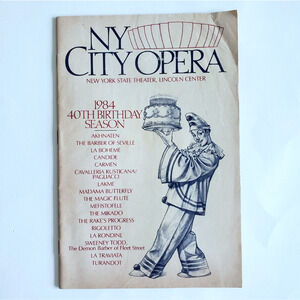 Vintage Lincoln Center Opera Program New York City Fortieth Birthday Season 1984
